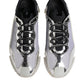 Dolce & Gabbana Silver Black Nylon NS1 Low Top Sneakers Shoes