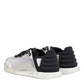 Dolce & Gabbana Silver Black Nylon NS1 Low Top Sneakers Shoes