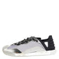Dolce & Gabbana Silver Black Nylon NS1 Low Top Sneakers Shoes