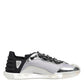 Dolce & Gabbana Silver Black Nylon NS1 Low Top Sneakers Shoes