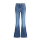 7FOR Blue Cotton Flared Jeans