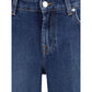 7FOR Blue Cotton Straight-Leg Jeans