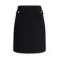 Chloé Black Wool Midi Skirt