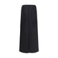 The Row Black Cotton Midi Skirt