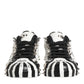 Dolce & Gabbana Black White Studded Low Top Sneakers Shoes