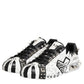 Dolce & Gabbana Black White Studded Low Top Sneakers Shoes