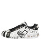 Dolce & Gabbana Black White Studded Low Top Sneakers Shoes