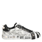 Dolce & Gabbana Black White Studded Low Top Sneakers Shoes