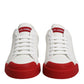 Dolce & Gabbana White Leather DG Logo Low Top Sneakers Shoes