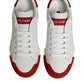 Dolce & Gabbana White Leather DG Logo Low Top Sneakers Shoes