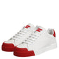 Dolce & Gabbana White Leather DG Logo Low Top Sneakers Shoes