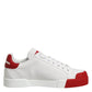 Dolce & Gabbana White Leather DG Logo Low Top Sneakers Shoes