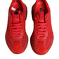 Dolce & Gabbana Red Leather Daymaster Low Top Sneakers Shoes