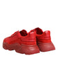 Dolce & Gabbana Red Leather Daymaster Low Top Sneakers Shoes