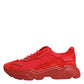 Dolce & Gabbana Red Leather Daymaster Low Top Sneakers Shoes