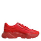 Dolce & Gabbana Red Leather Daymaster Low Top Sneakers Shoes