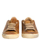 Dolce & Gabbana Brown Leather Low Top Men Sneakers Shoes
