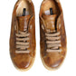 Dolce & Gabbana Brown Leather Low Top Men Sneakers Shoes
