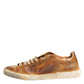 Dolce & Gabbana Brown Leather Low Top Men Sneakers Shoes