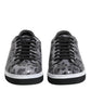 Dolce & Gabbana Gray Leather Leopard Low Top Sneakers Shoes