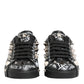 Dolce & Gabbana Black Portofino Stud Embellished Sneakers Shoes