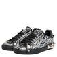 Dolce & Gabbana Black Portofino Stud Embellished Sneakers Shoes