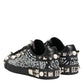 Dolce & Gabbana Black Portofino Stud Embellished Sneakers Shoes