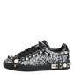 Dolce & Gabbana Black Portofino Stud Embellished Sneakers Shoes