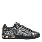 Dolce & Gabbana Black Portofino Stud Embellished Sneakers Shoes