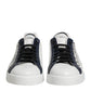 Dolce & Gabbana White Blue Crown Low Top Sneakers Shoes