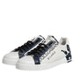 Dolce & Gabbana White Blue Crown Low Top Sneakers Shoes