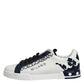 Dolce & Gabbana White Blue Crown Low Top Sneakers Shoes