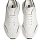 Dolce & Gabbana White Silver DAYMASTER Leather Sneakers Shoes