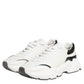 Dolce & Gabbana White Silver DAYMASTER Leather Sneakers Shoes