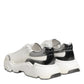 Dolce & Gabbana White Silver DAYMASTER Leather Sneakers Shoes