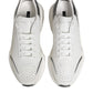 Dolce & Gabbana White Silver DAYMASTER Leather Sneakers Shoes