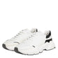Dolce & Gabbana White Silver DAYMASTER Leather Sneakers Shoes