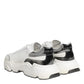Dolce & Gabbana White Silver DAYMASTER Leather Sneakers Shoes