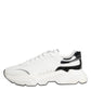 Dolce & Gabbana White Silver DAYMASTER Leather Sneakers Shoes