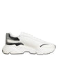Dolce & Gabbana White Silver DAYMASTER Leather Sneakers Shoes