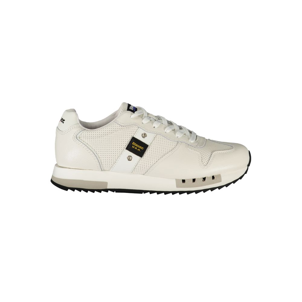 Blauer White Polyester Sneaker