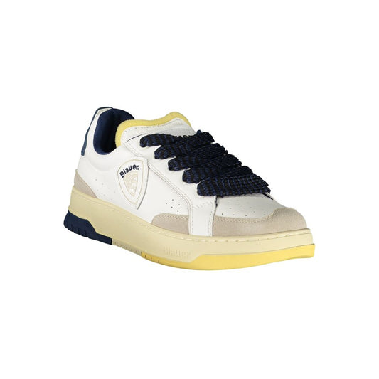 Blauer White Polyester Sneaker