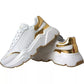 Dolce & Gabbana White Gold DAYMASTER Leather Sneakers Mens Shoes