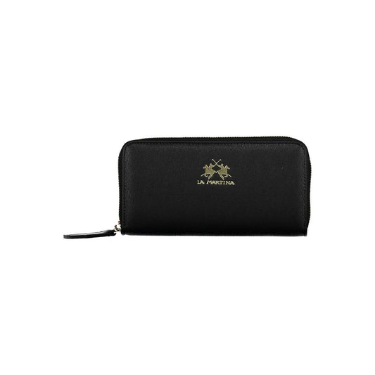 La Martina Black Polyethylene Wallet Womens Wallet