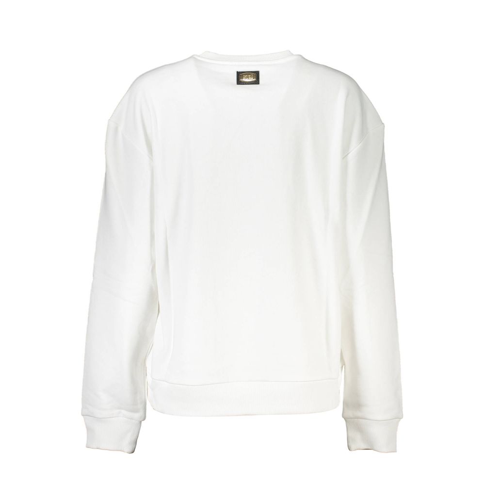 Cavalli Class White Cotton Sweatshirt