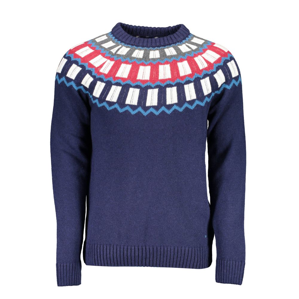 Gant Blue Wool Men Sweater Mens Sweater