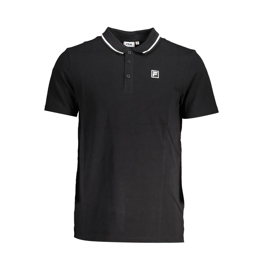 Fila Black Cotton Polo Shirt Mens T-Shirt