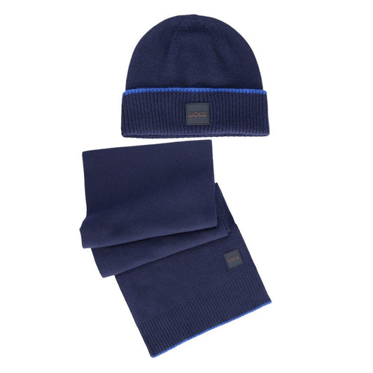 Hugo Boss Blue Wool Hats & Cap Mens