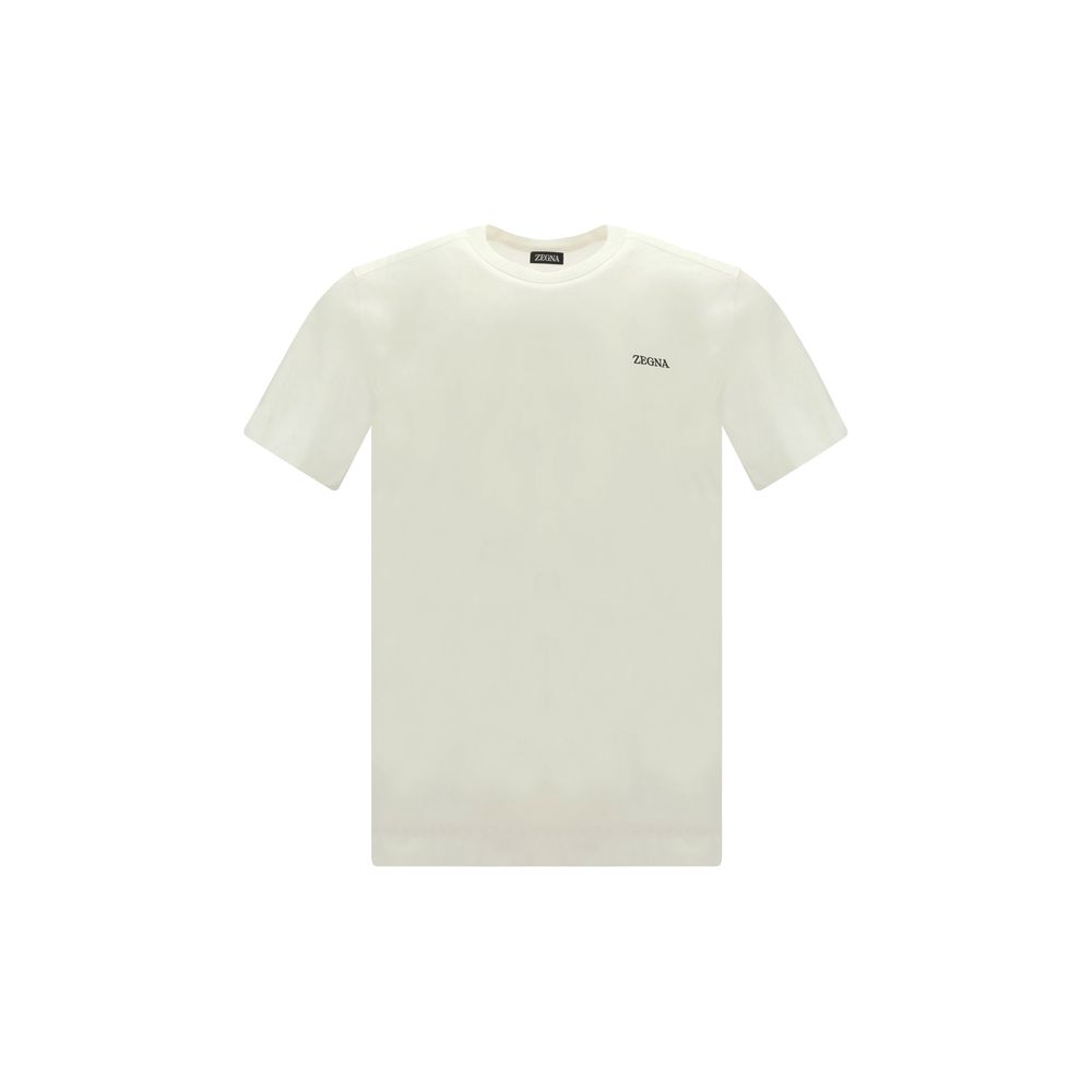 ZEGNA White Cotton T-Shirt Mens T-Shirt
