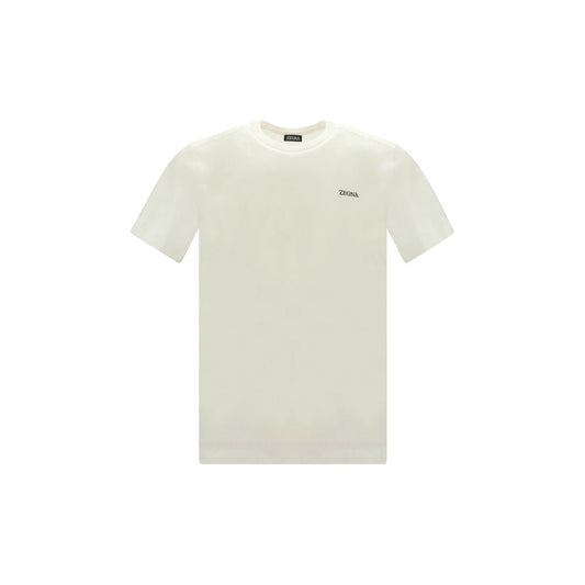 ZEGNA White Cotton T-Shirt Mens T-Shirt